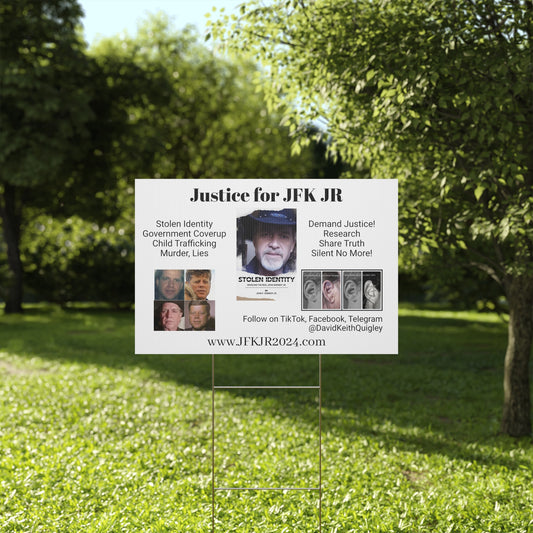 Justice for JFK JR Plastic Yard Sign